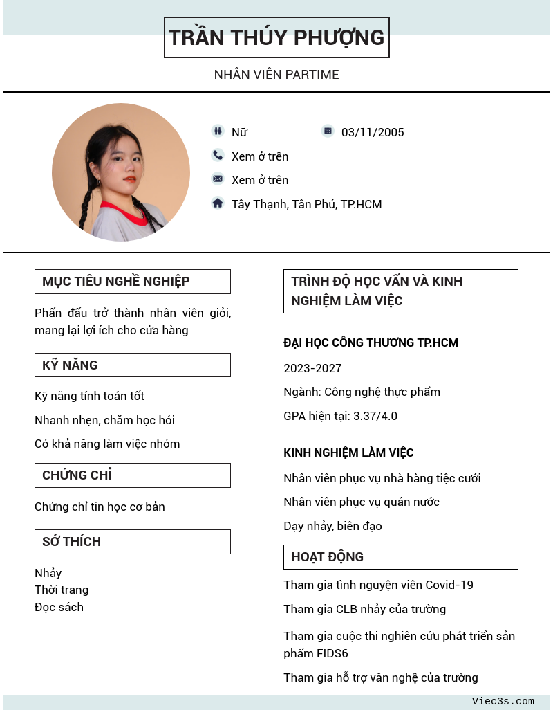 CV ứng viên
