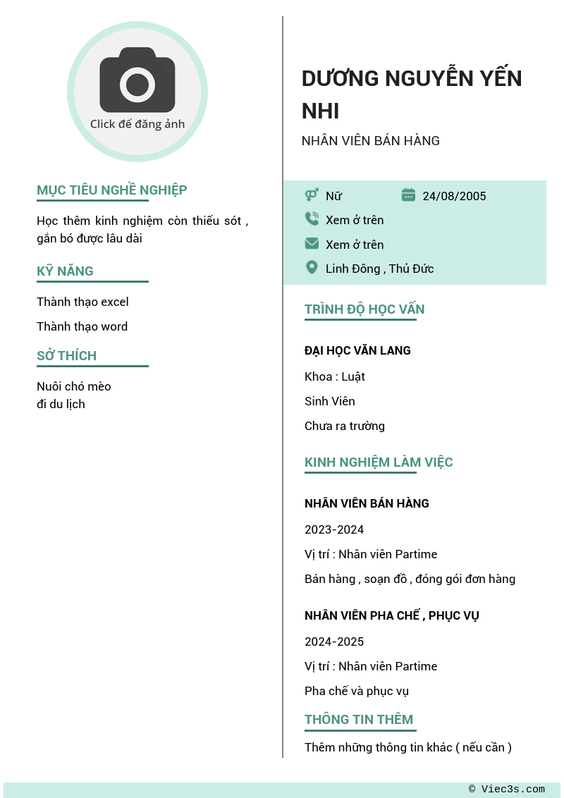 CV ứng viên