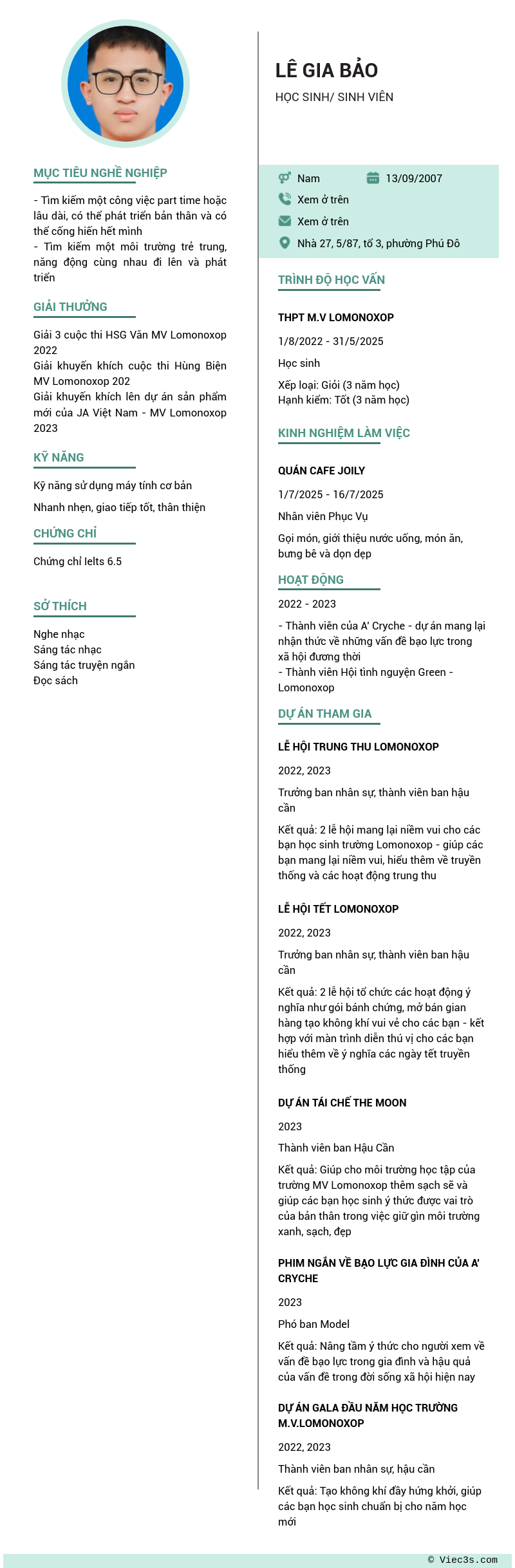 CV ứng viên