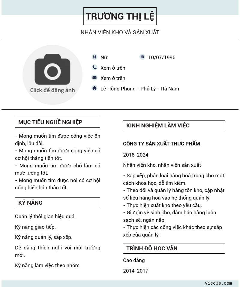 CV ứng viên