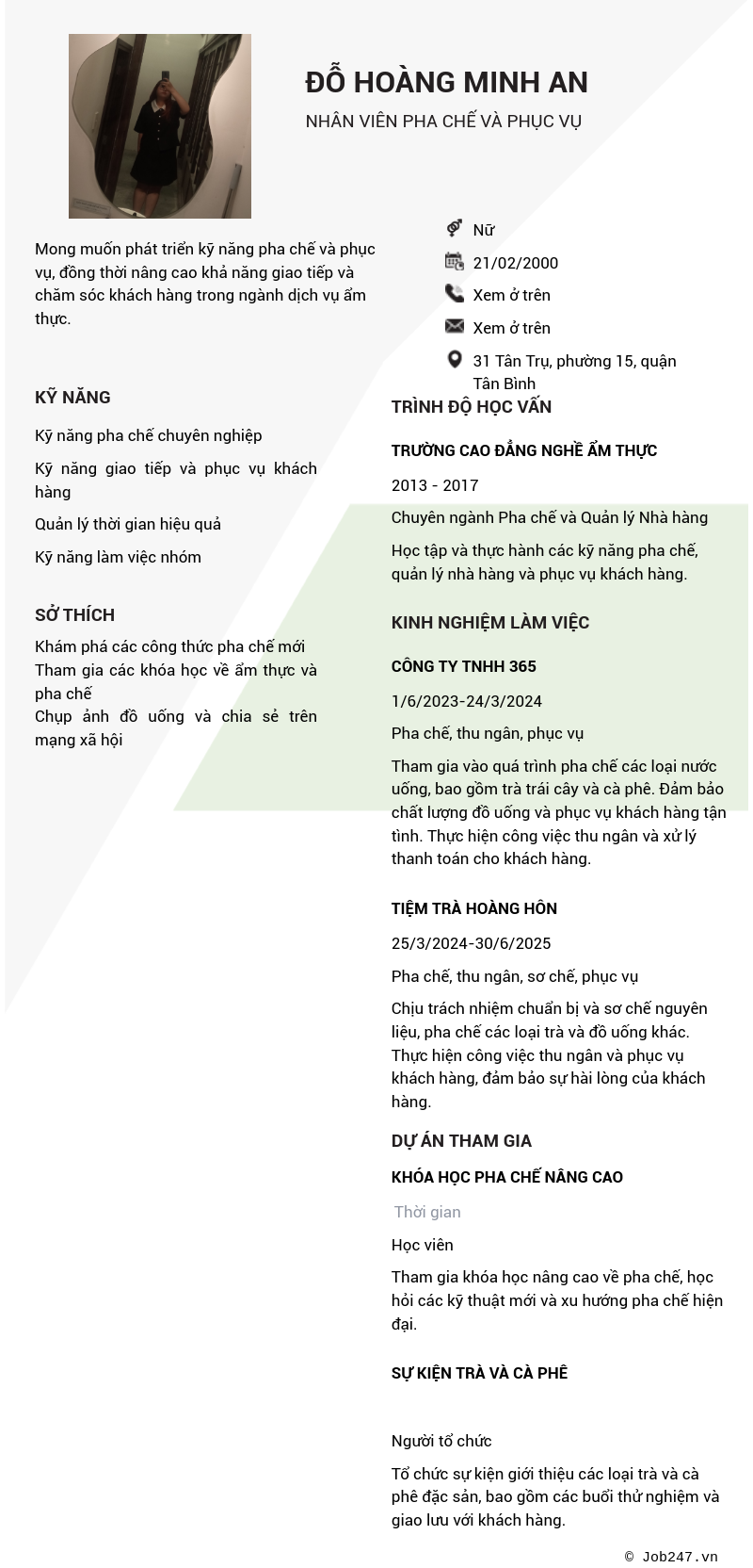 CV ứng viên