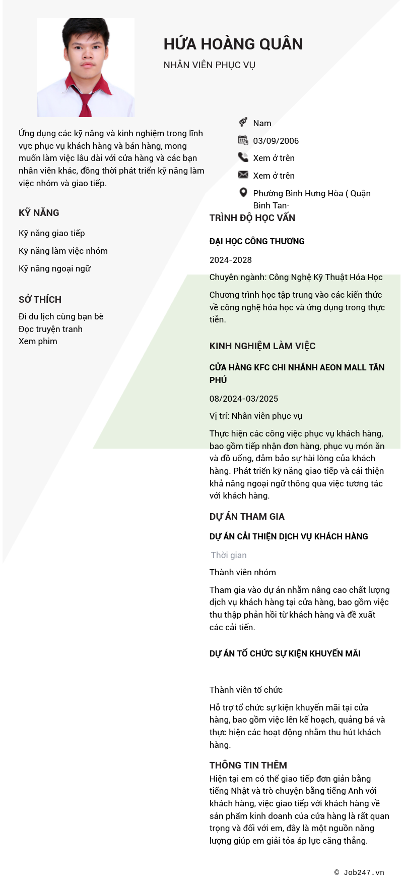 CV ứng viên
