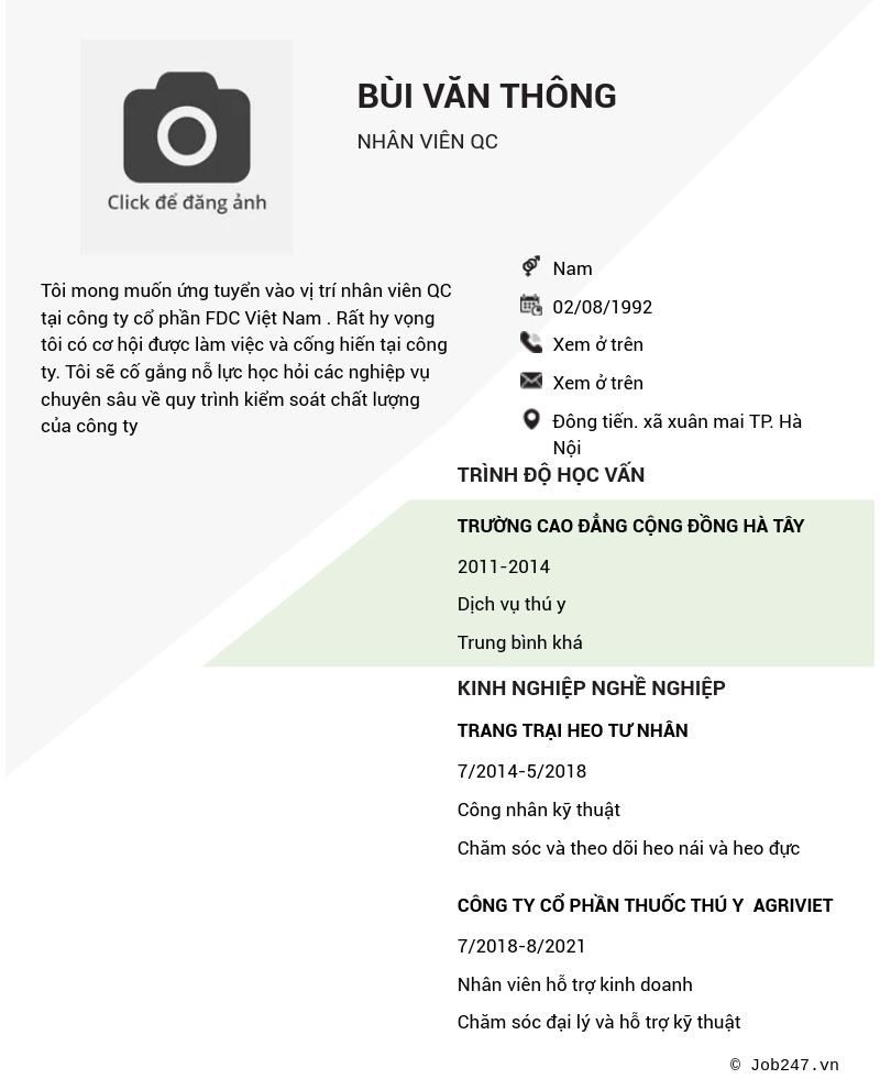 CV ứng viên