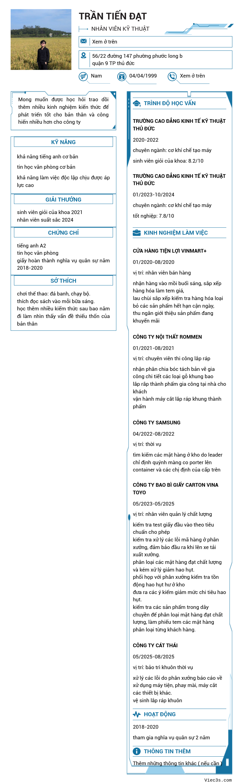 CV ứng viên