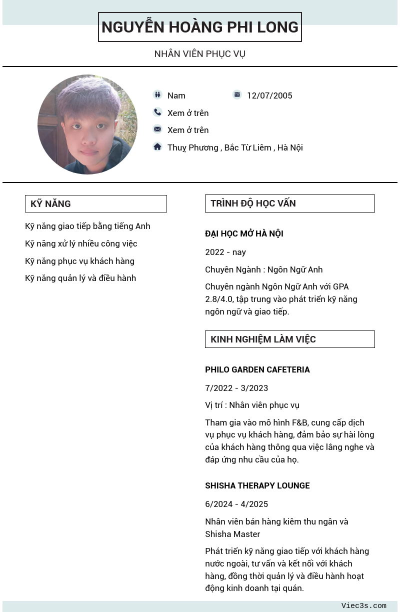 CV ứng viên