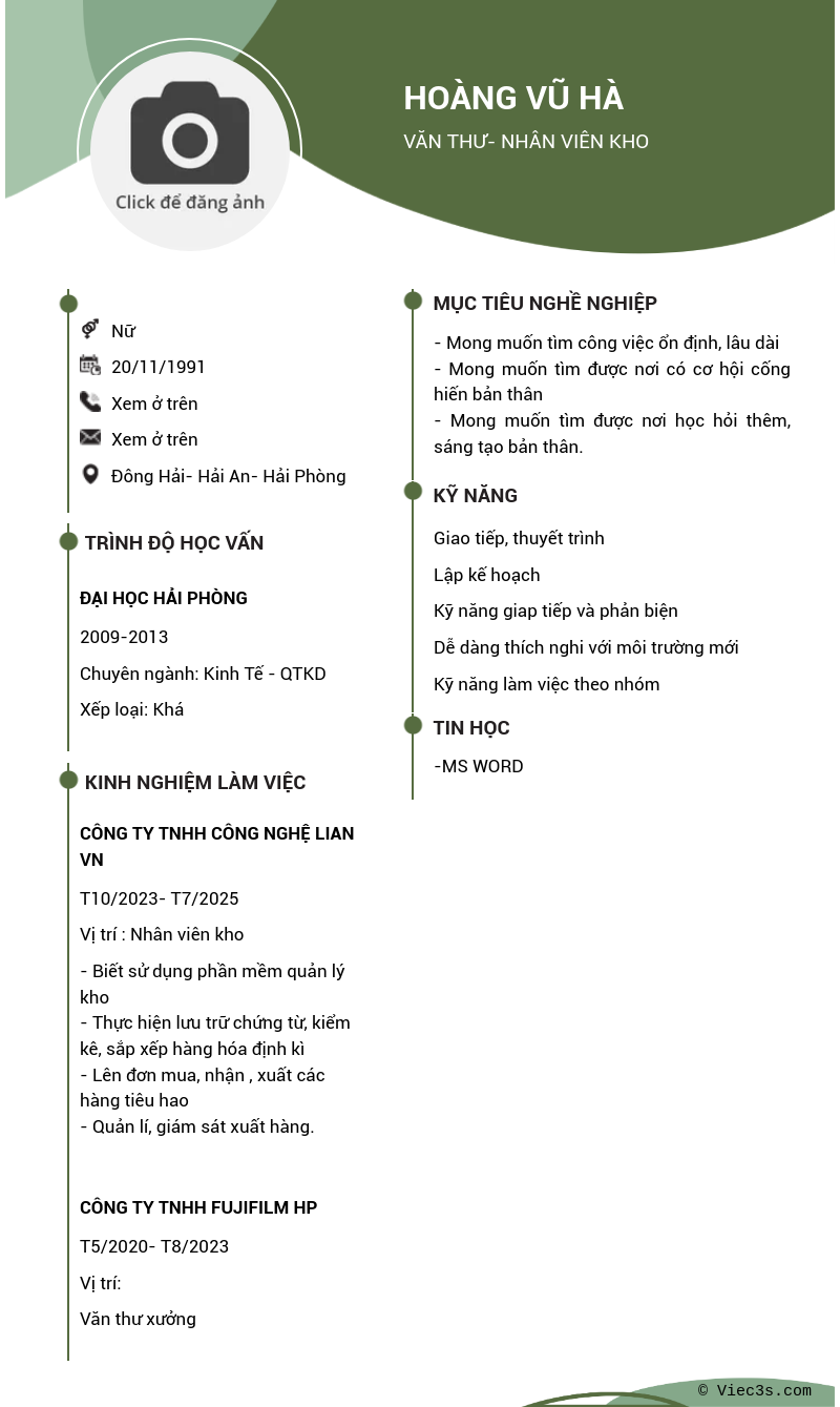 CV ứng viên