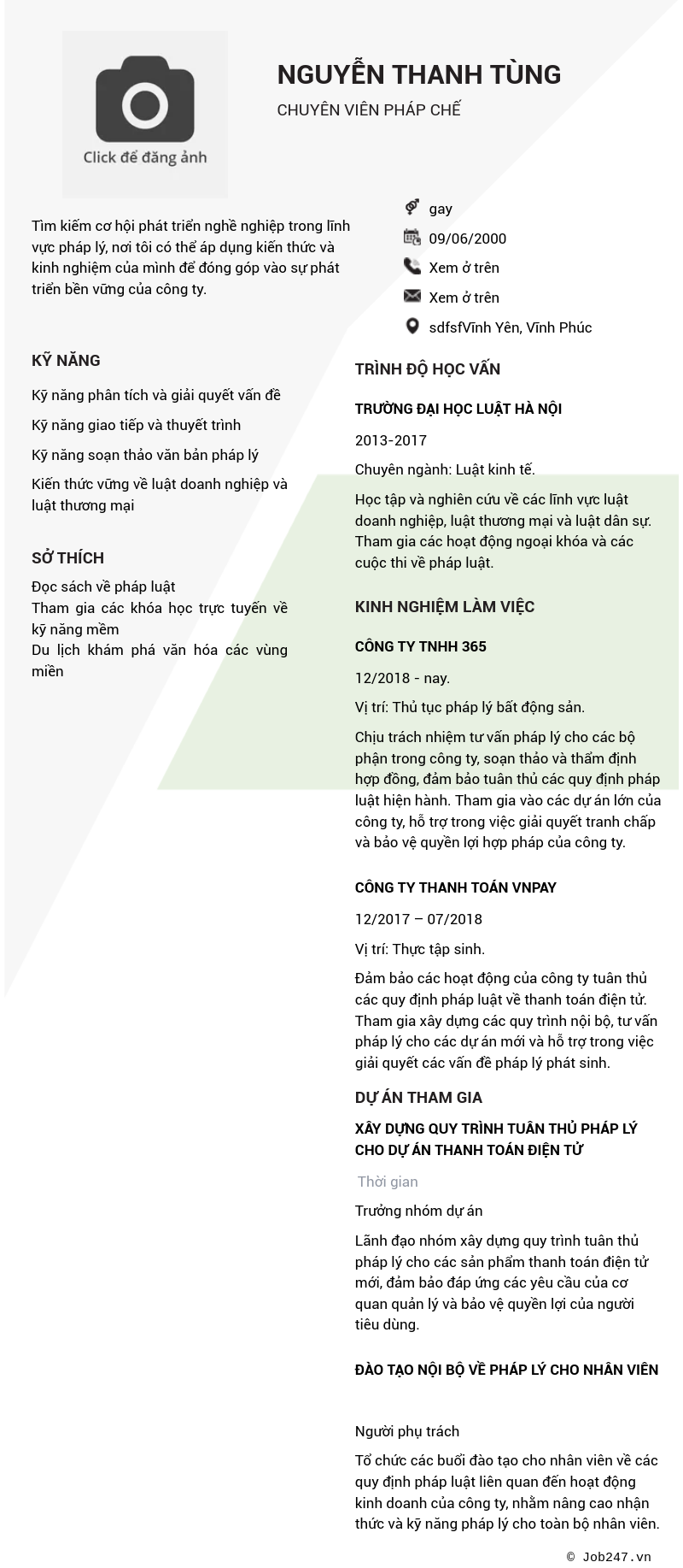 CV ứng viên
