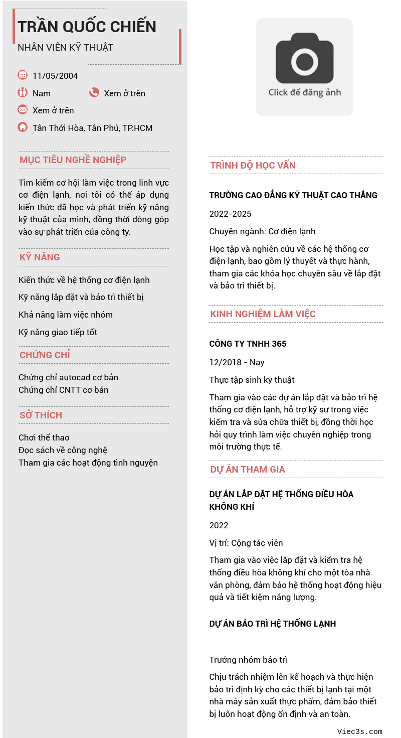 CV ứng viên