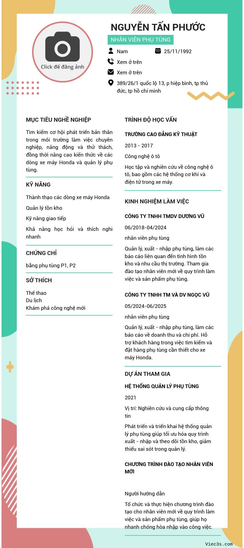 CV ứng viên