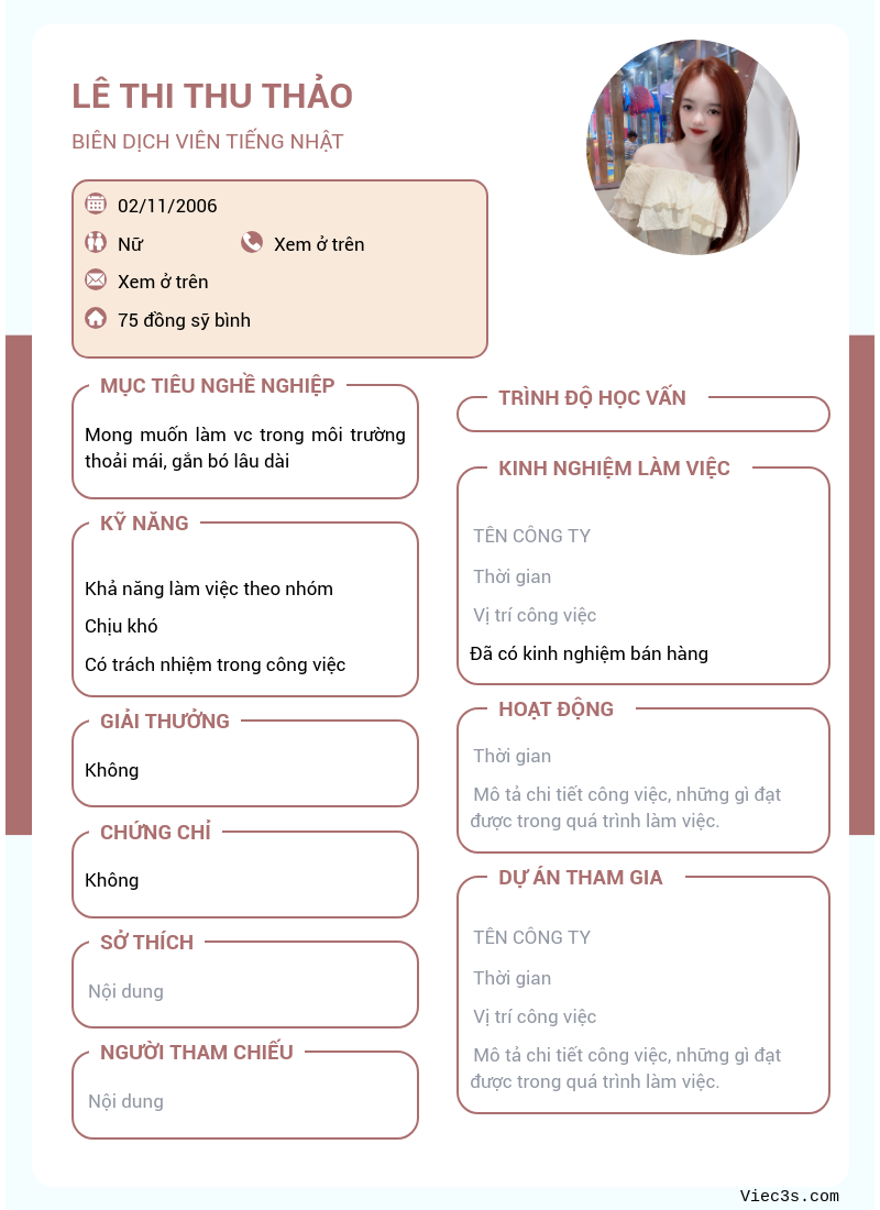 CV ứng viên