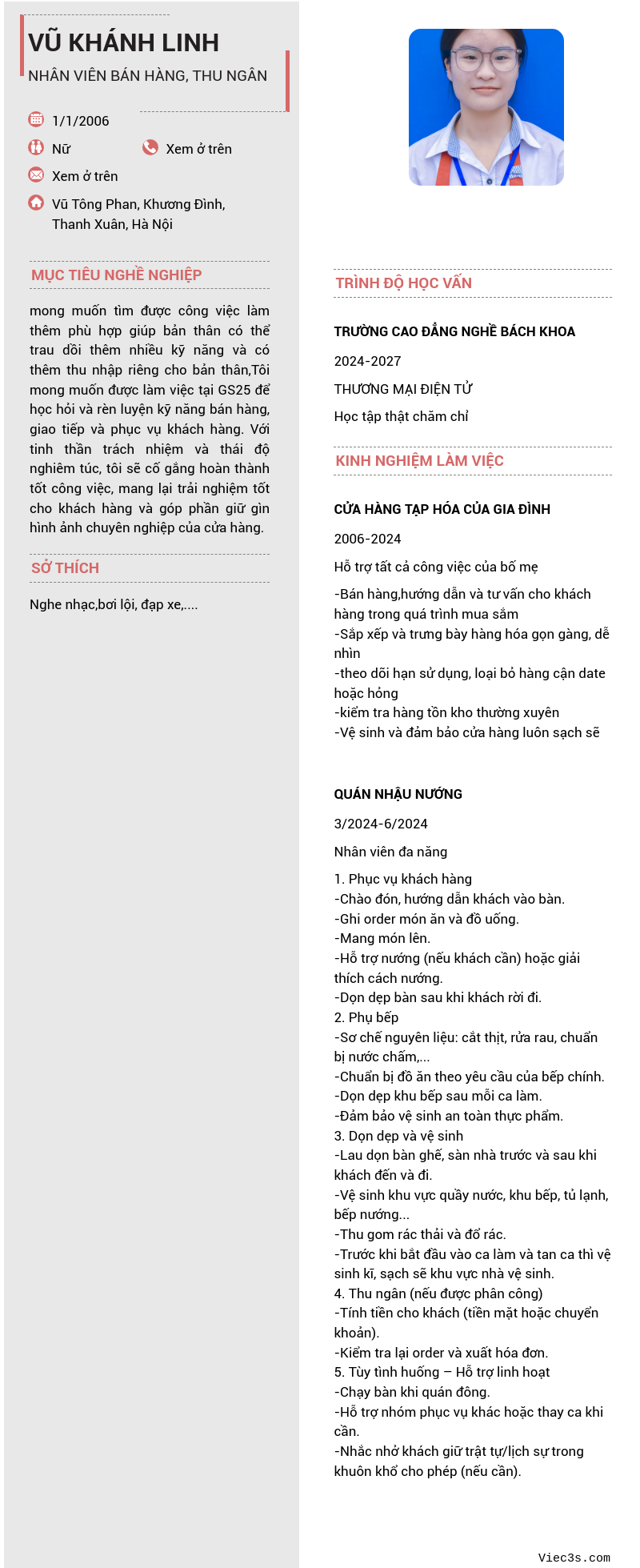 CV ứng viên