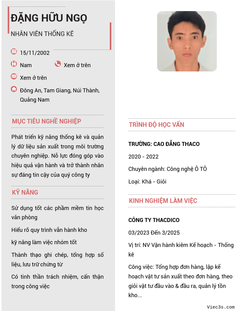 CV ứng viên