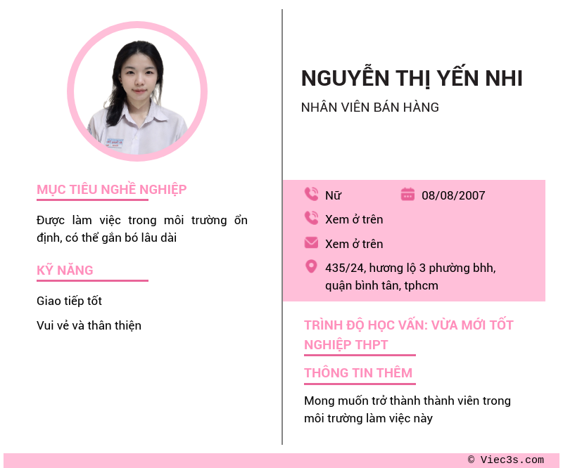 CV ứng viên