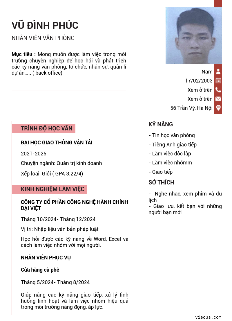 CV ứng viên