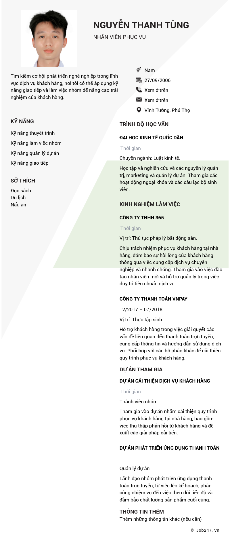 CV ứng viên