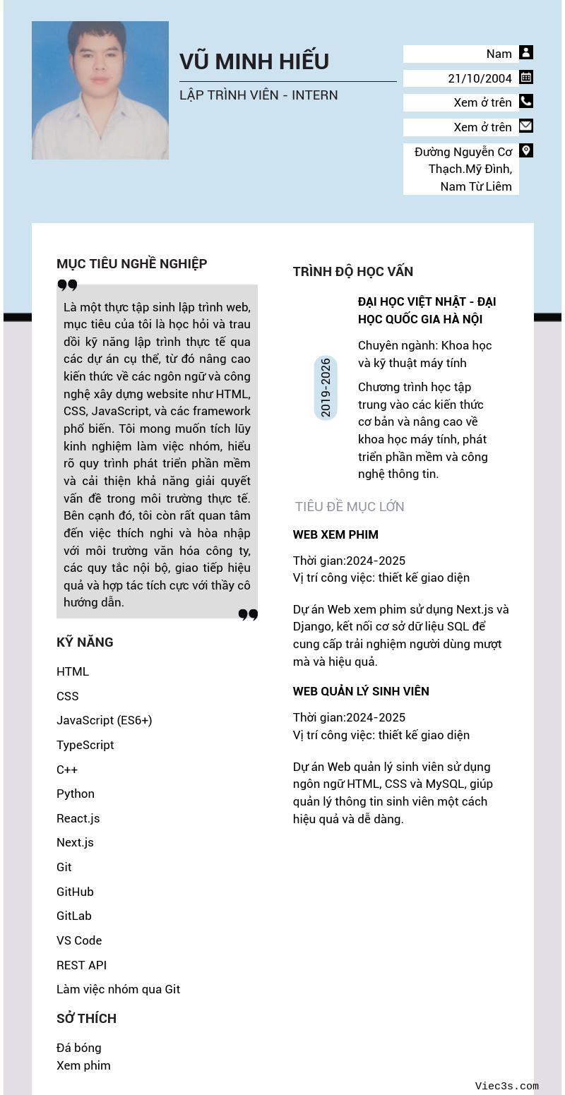 CV ứng viên