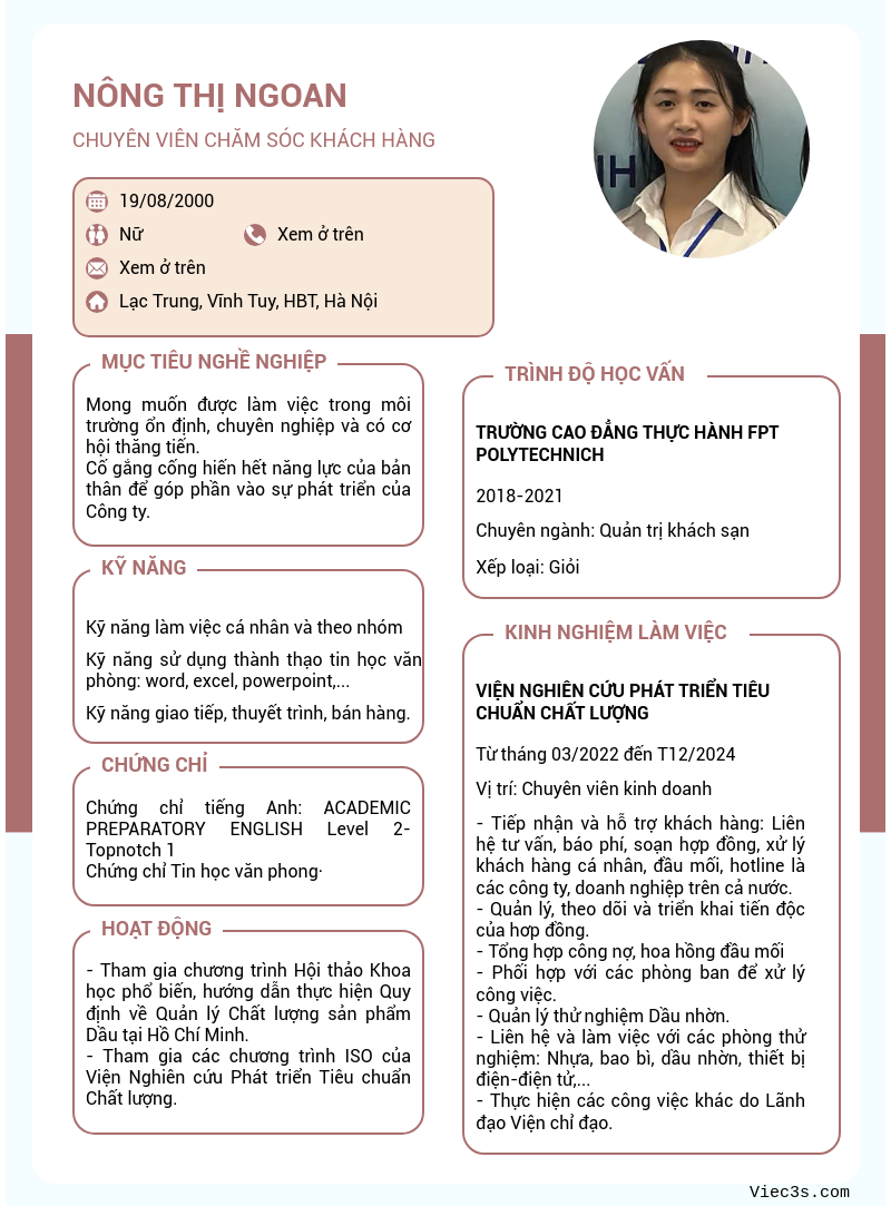 CV ứng viên
