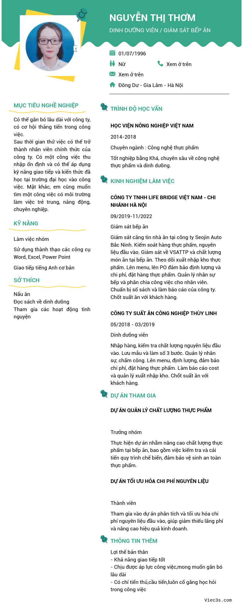 CV ứng viên