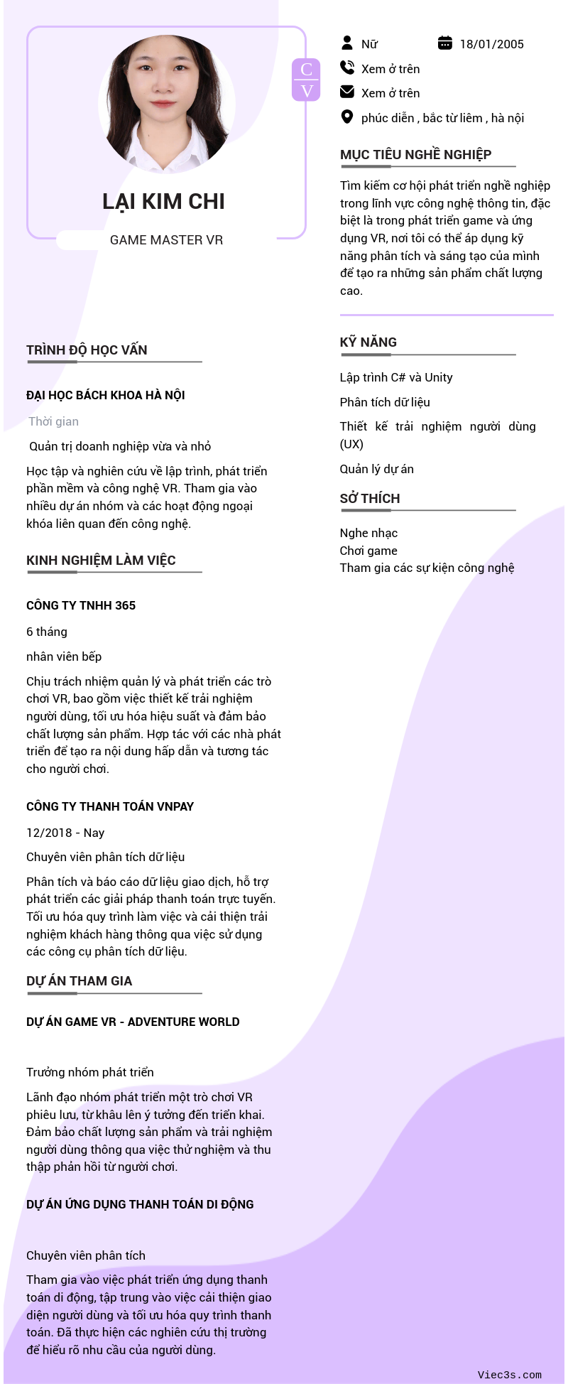 CV ứng viên