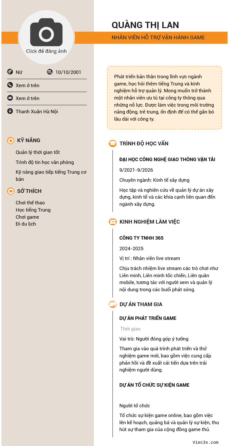 CV ứng viên
