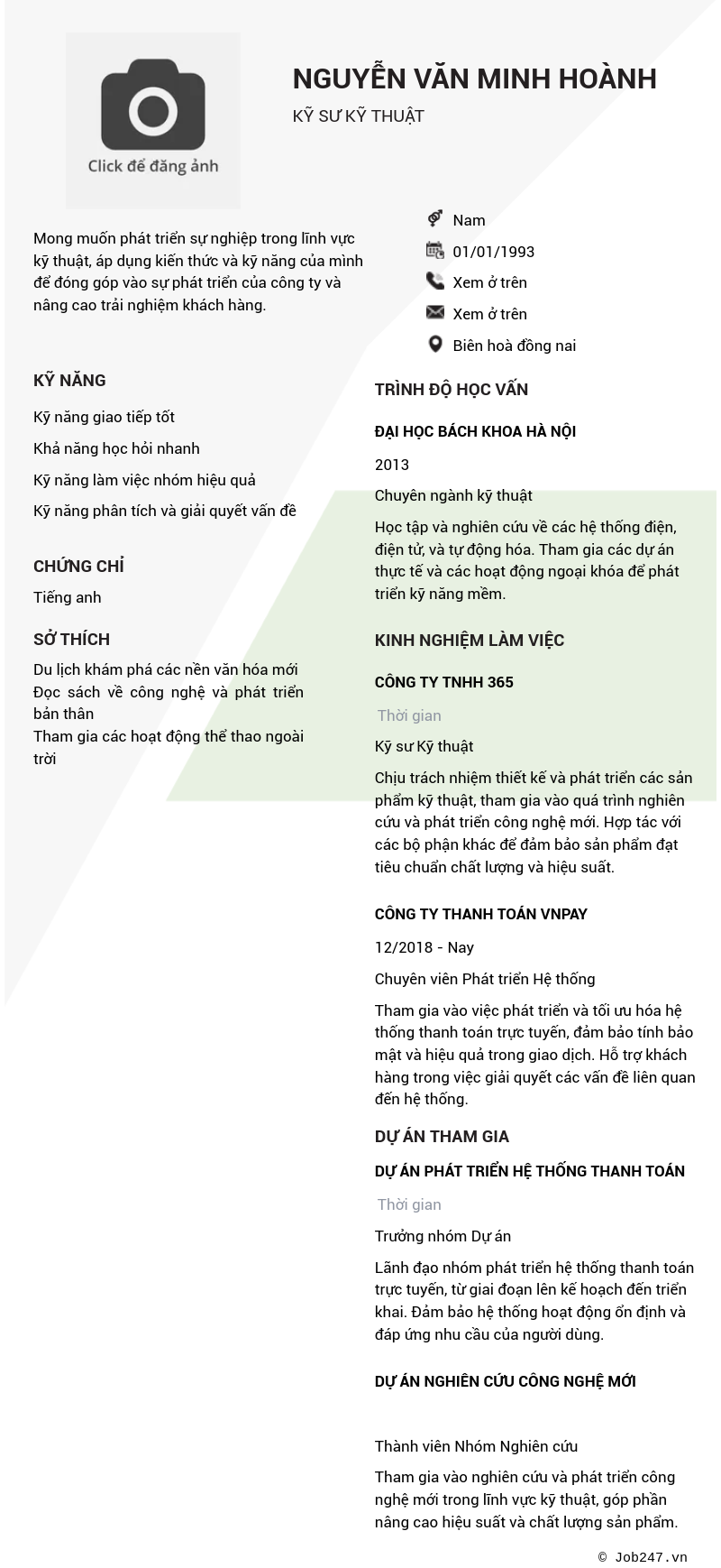 CV ứng viên