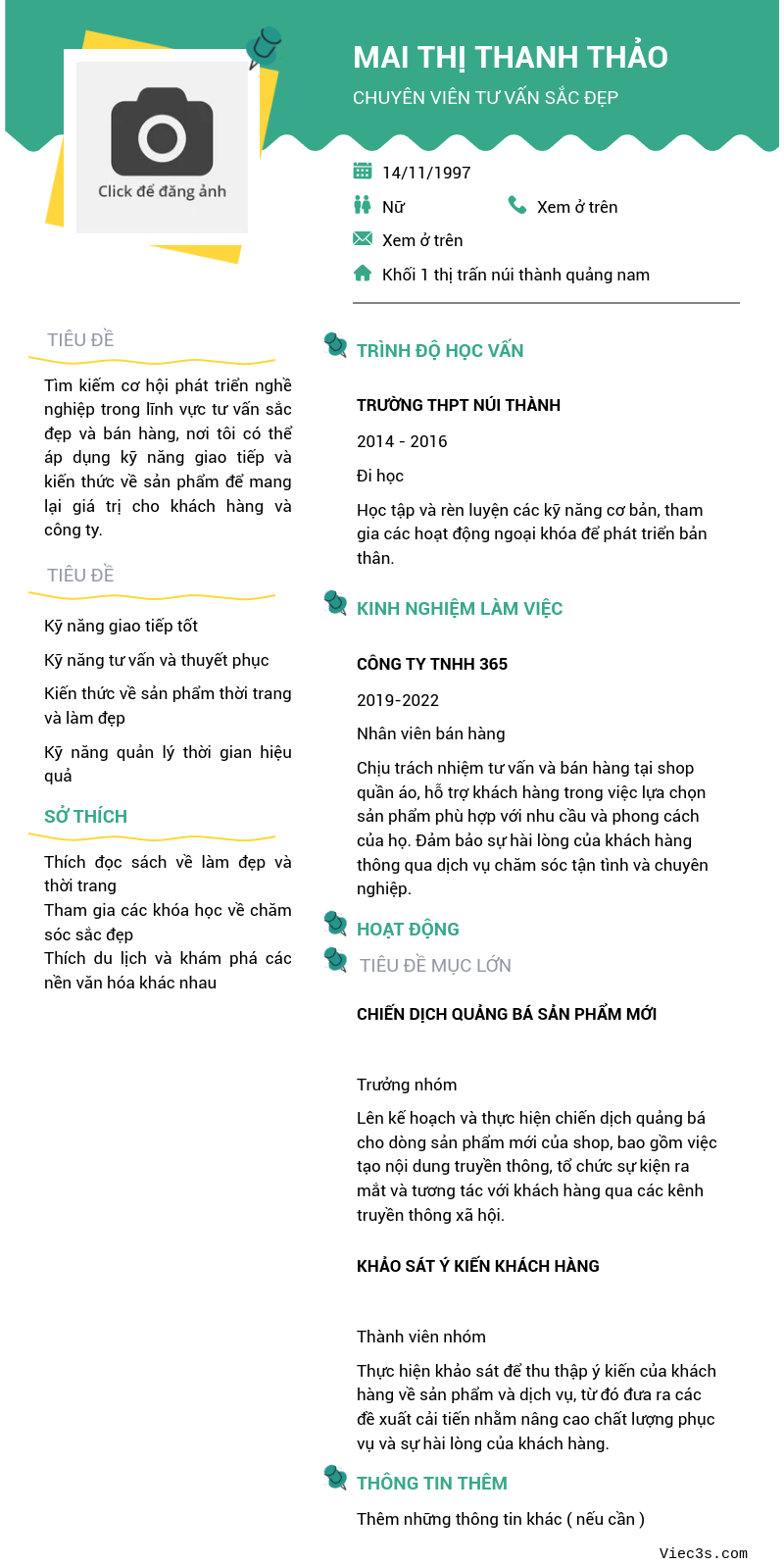 CV ứng viên