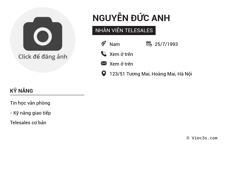 CV ứng viên