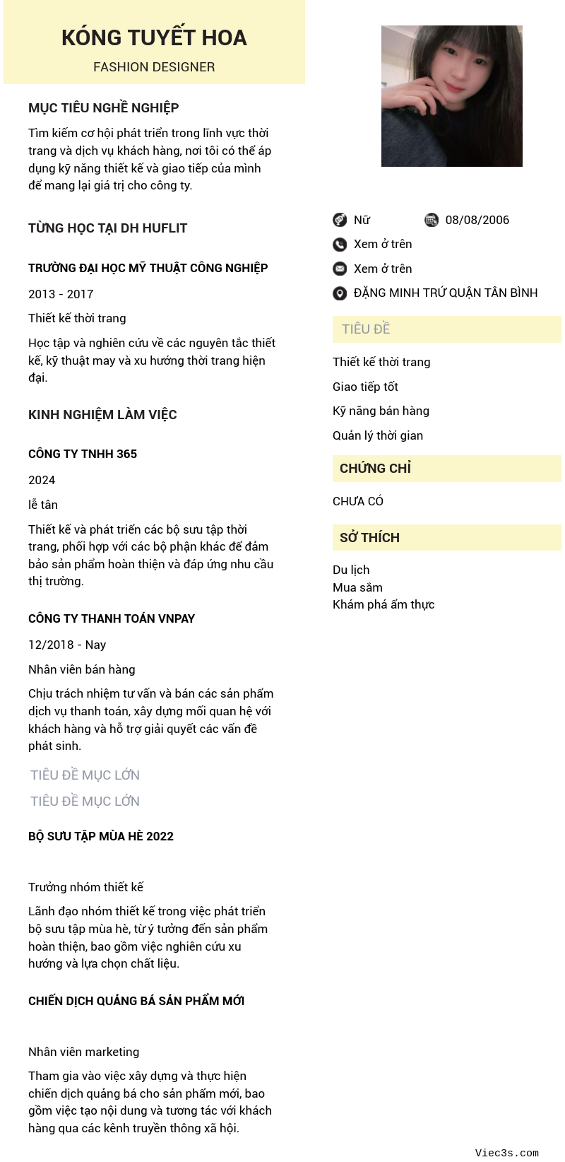 CV ứng viên