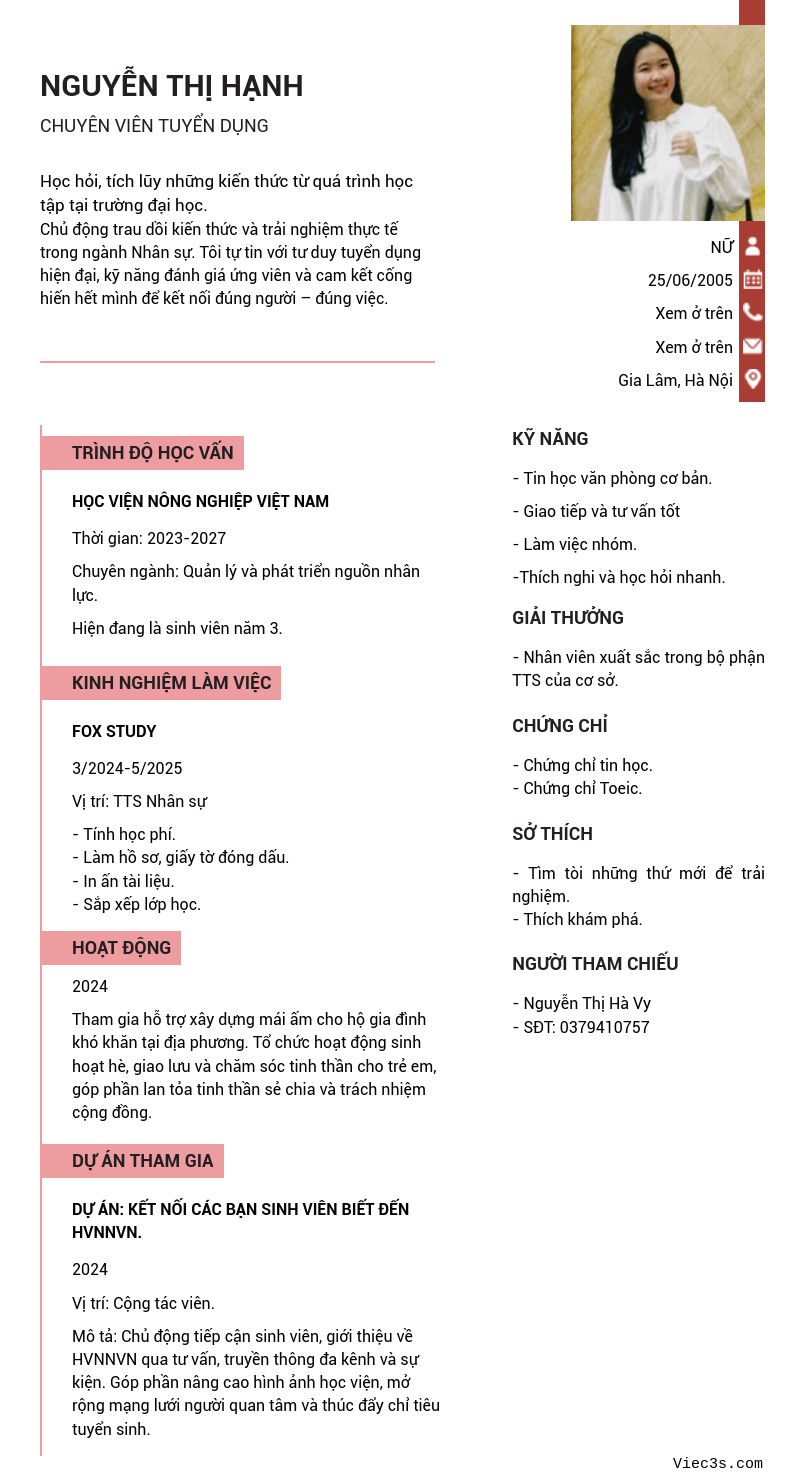 CV ứng viên