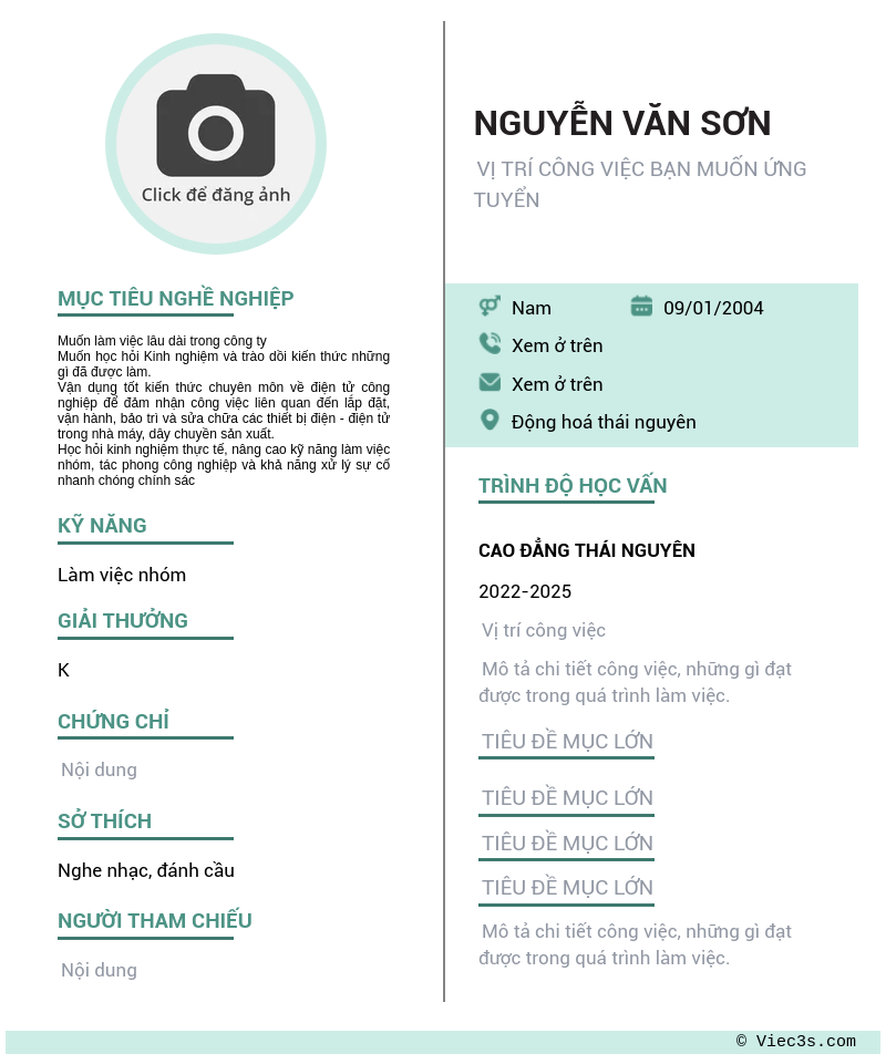 CV ứng viên