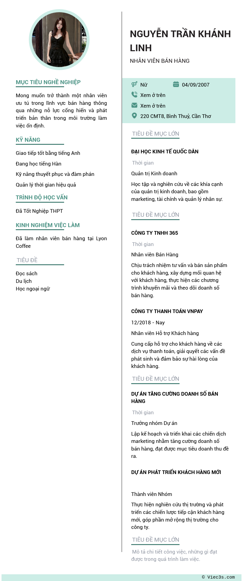 CV ứng viên