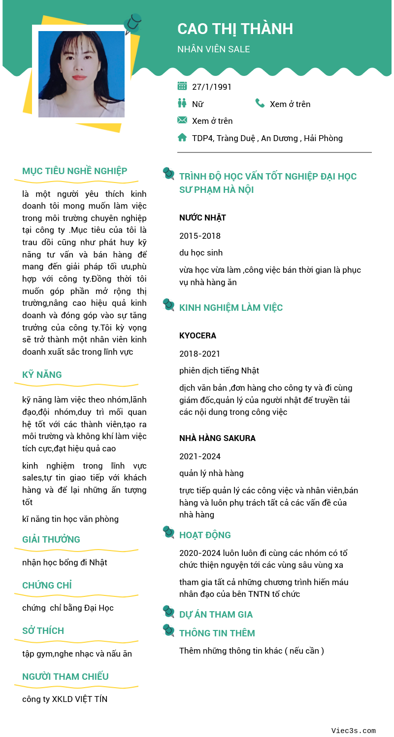 CV ứng viên