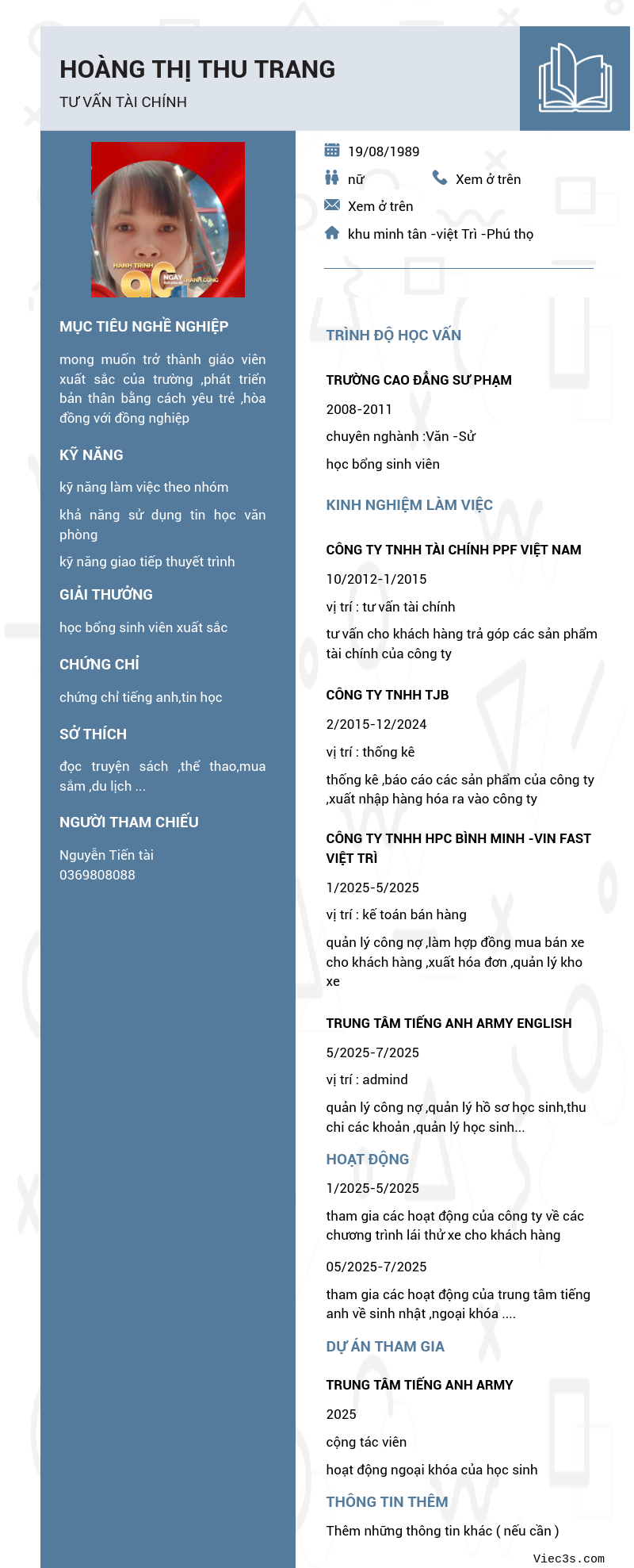CV ứng viên
