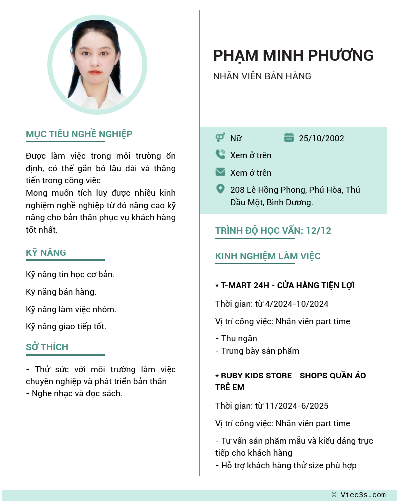 CV ứng viên
