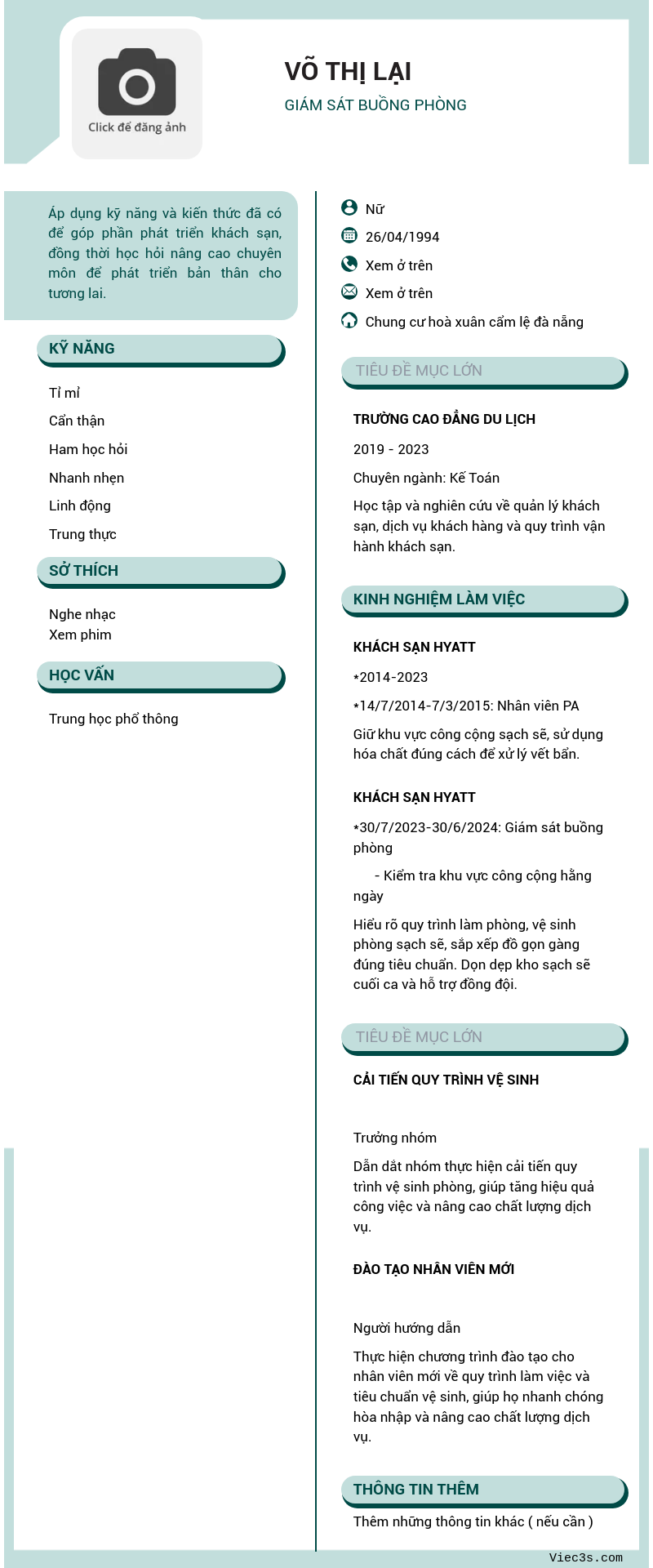 CV ứng viên