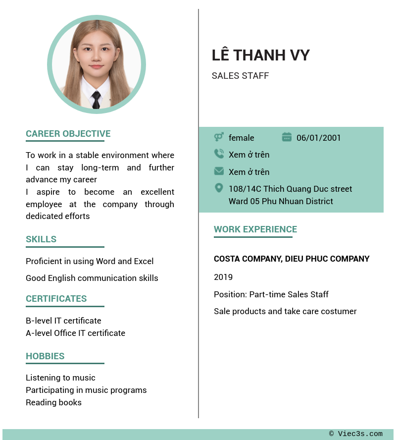 CV ứng viên