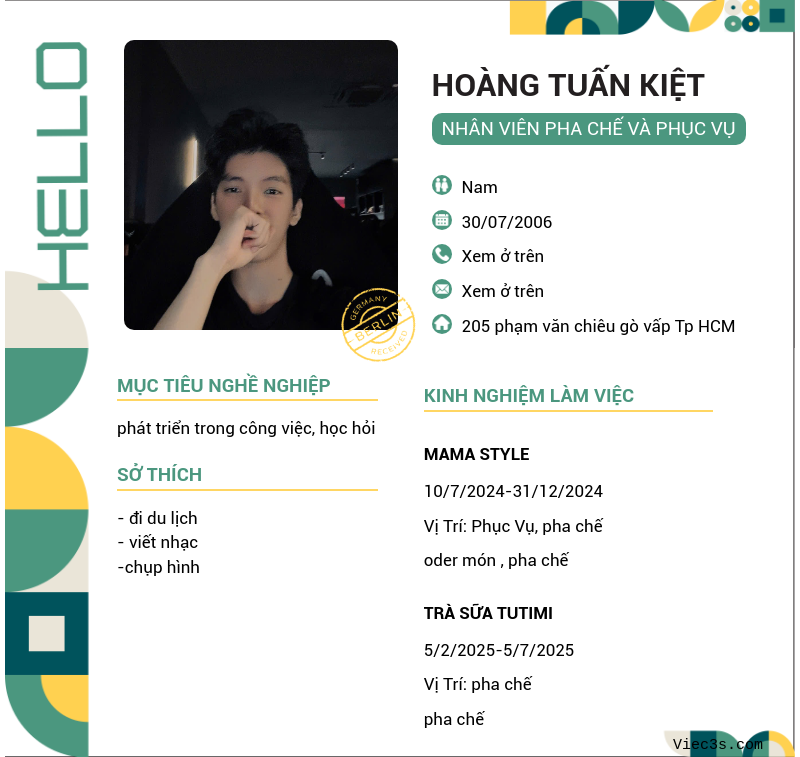 CV ứng viên