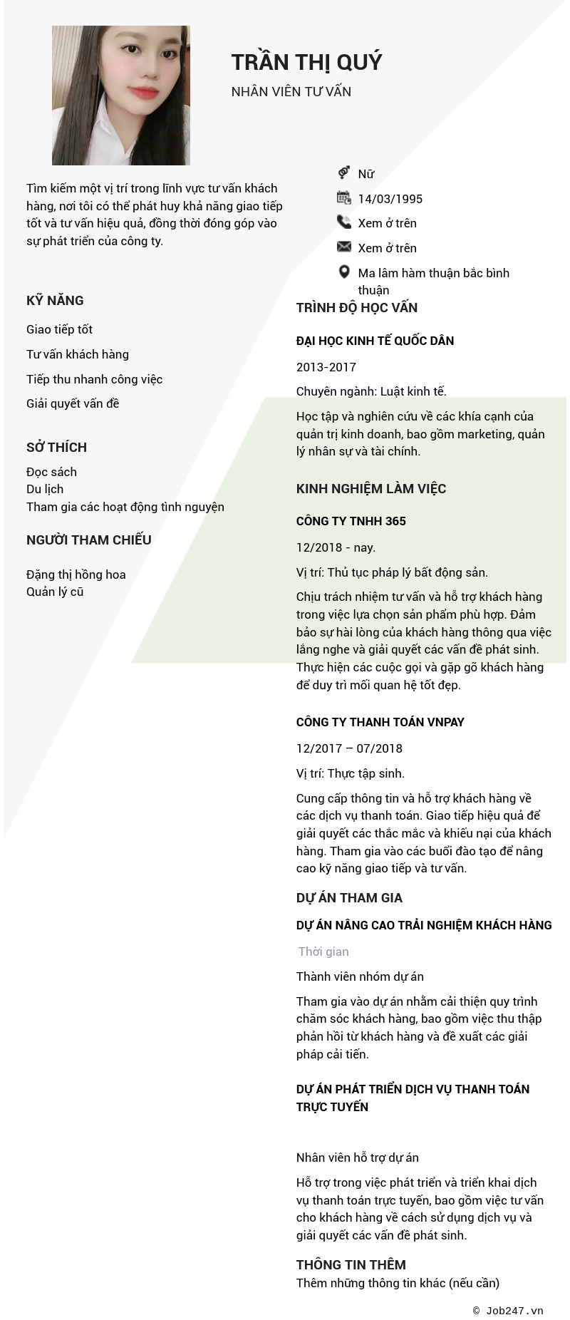 CV ứng viên