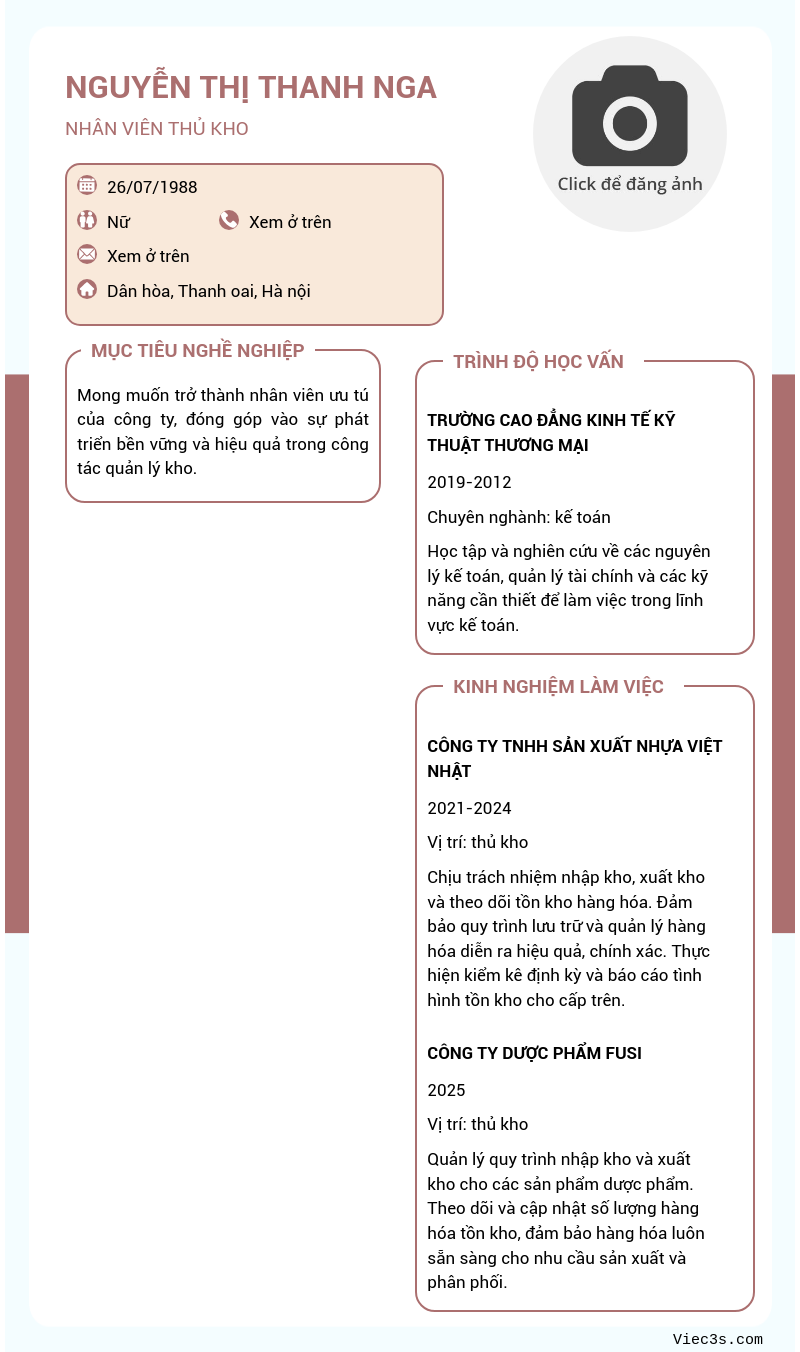 CV ứng viên