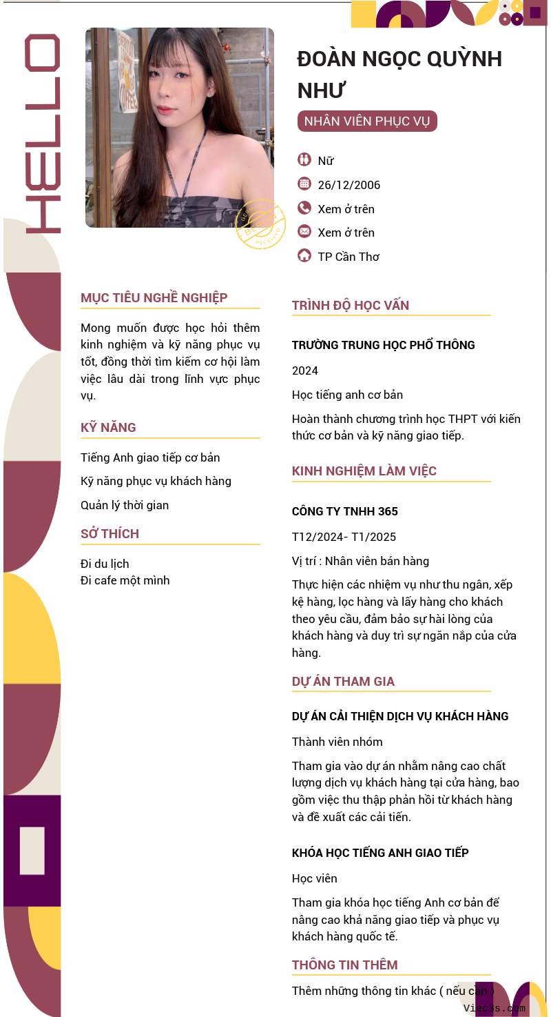 CV ứng viên