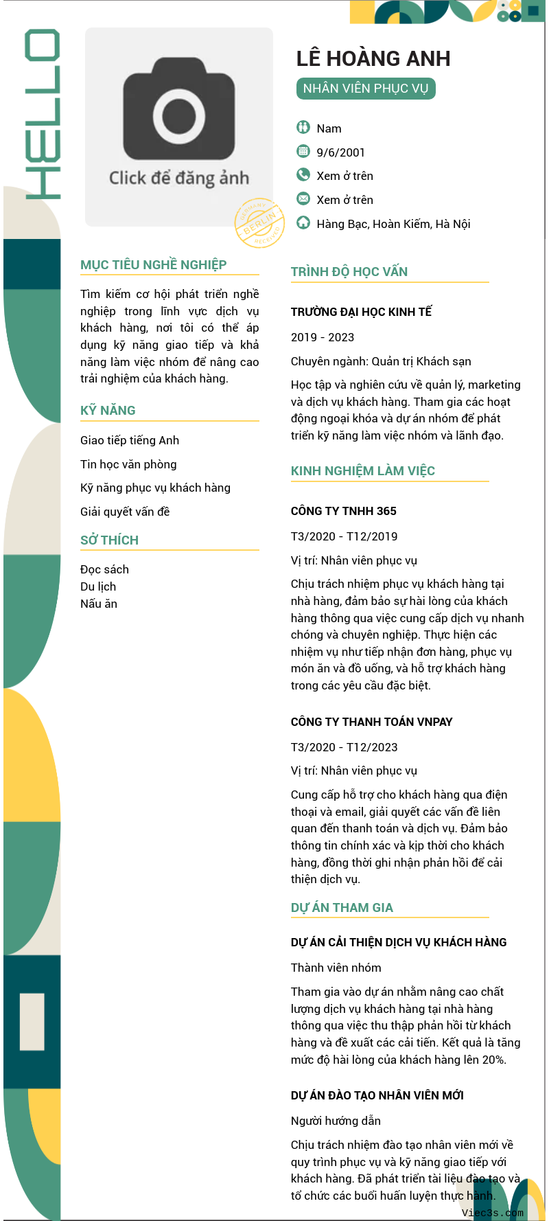 CV ứng viên