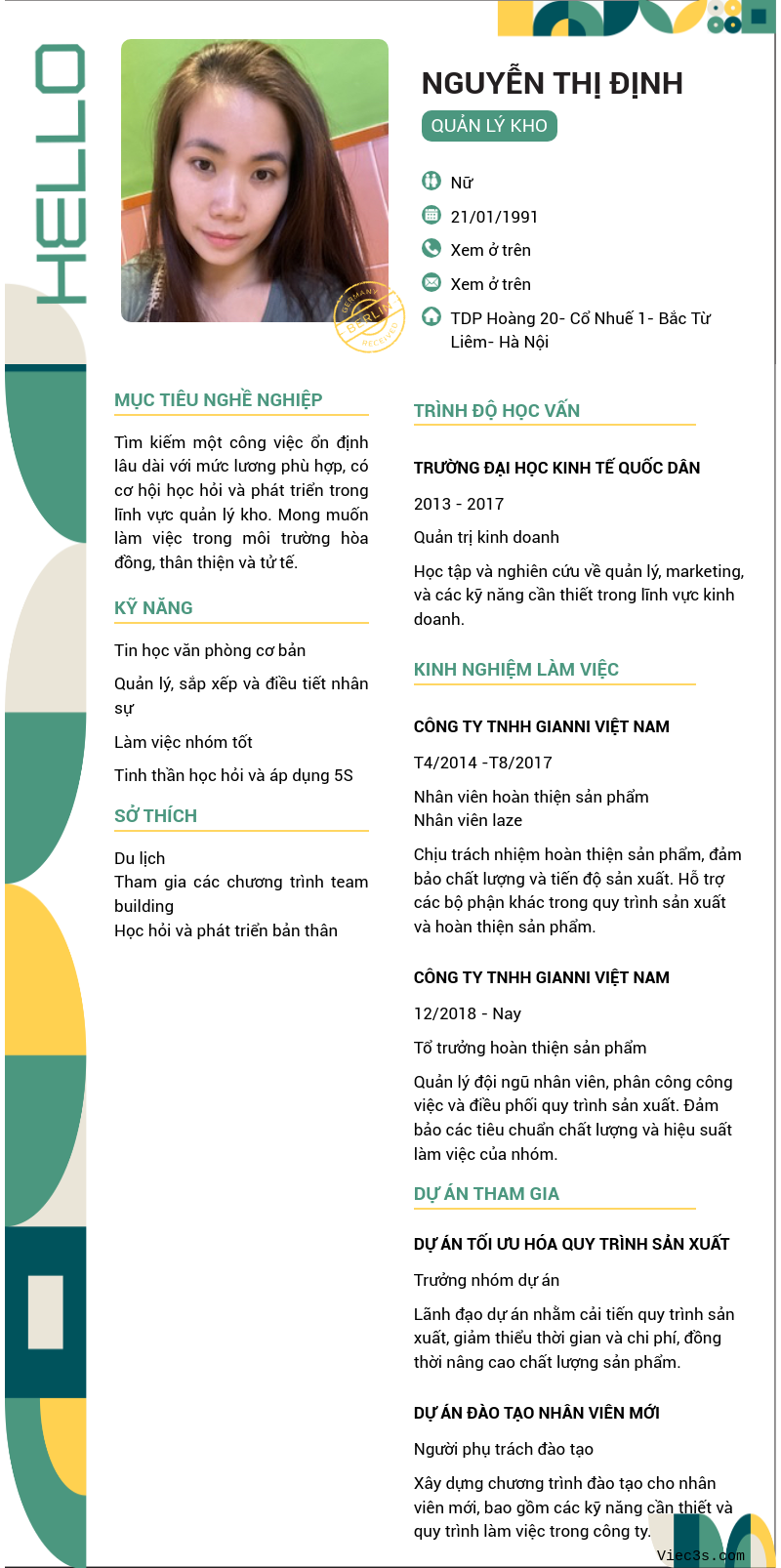 CV ứng viên