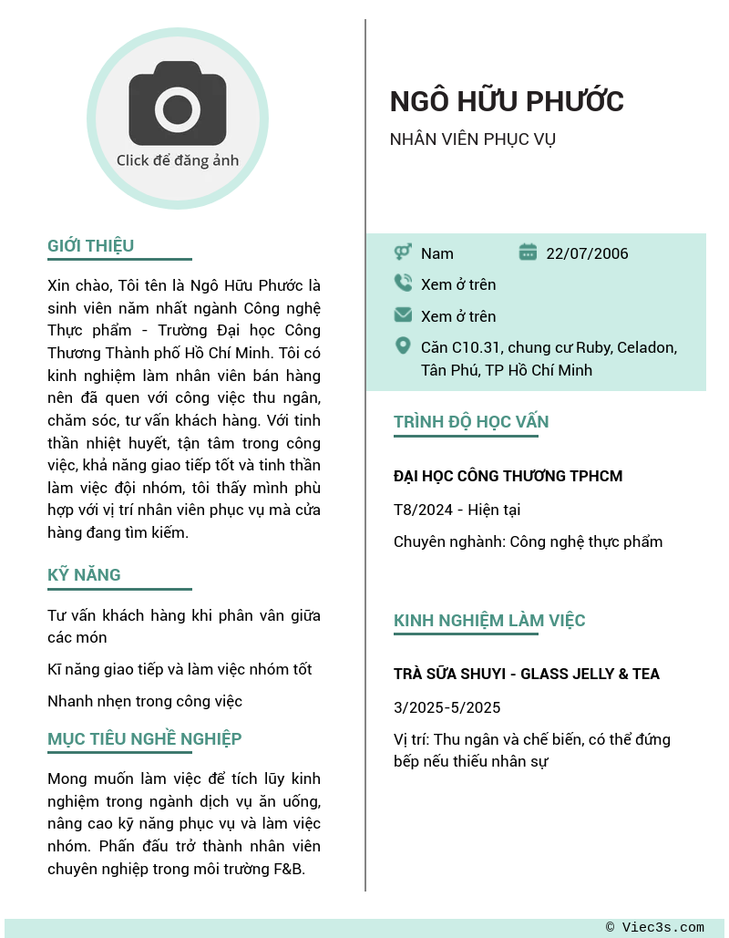 CV ứng viên