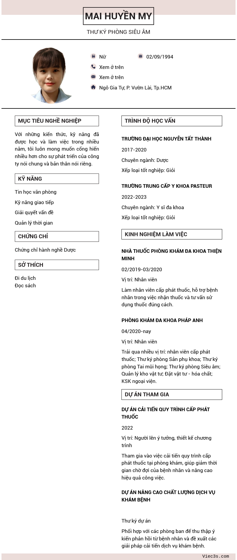 CV ứng viên