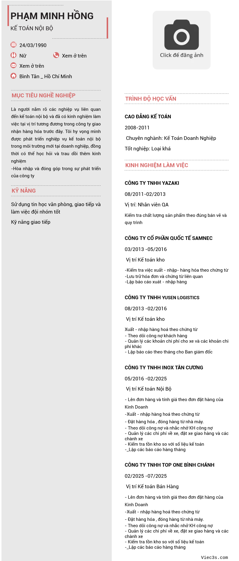CV ứng viên