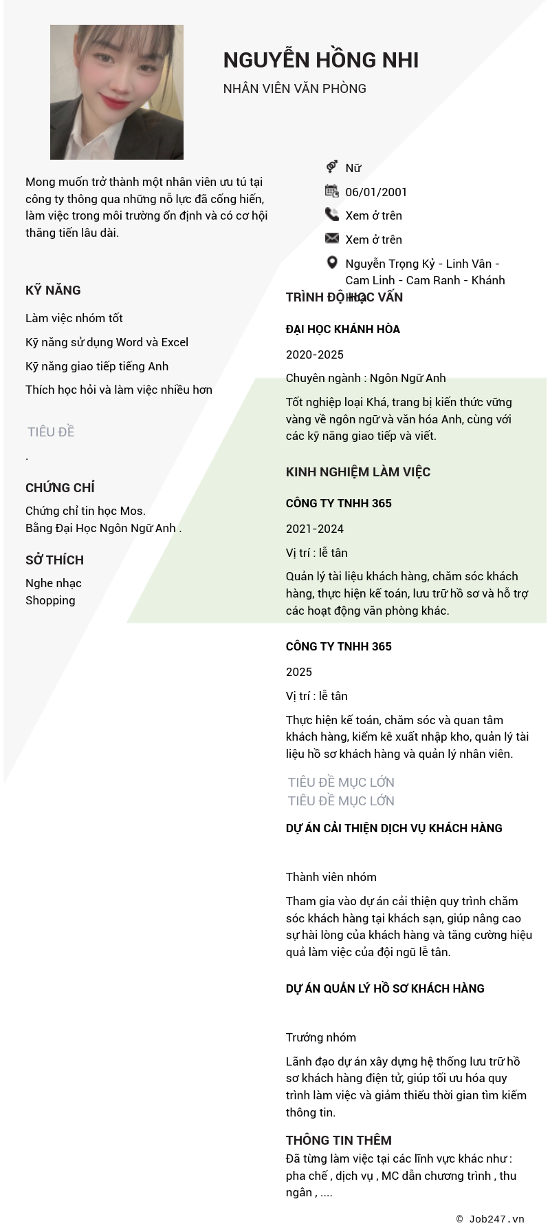 CV ứng viên
