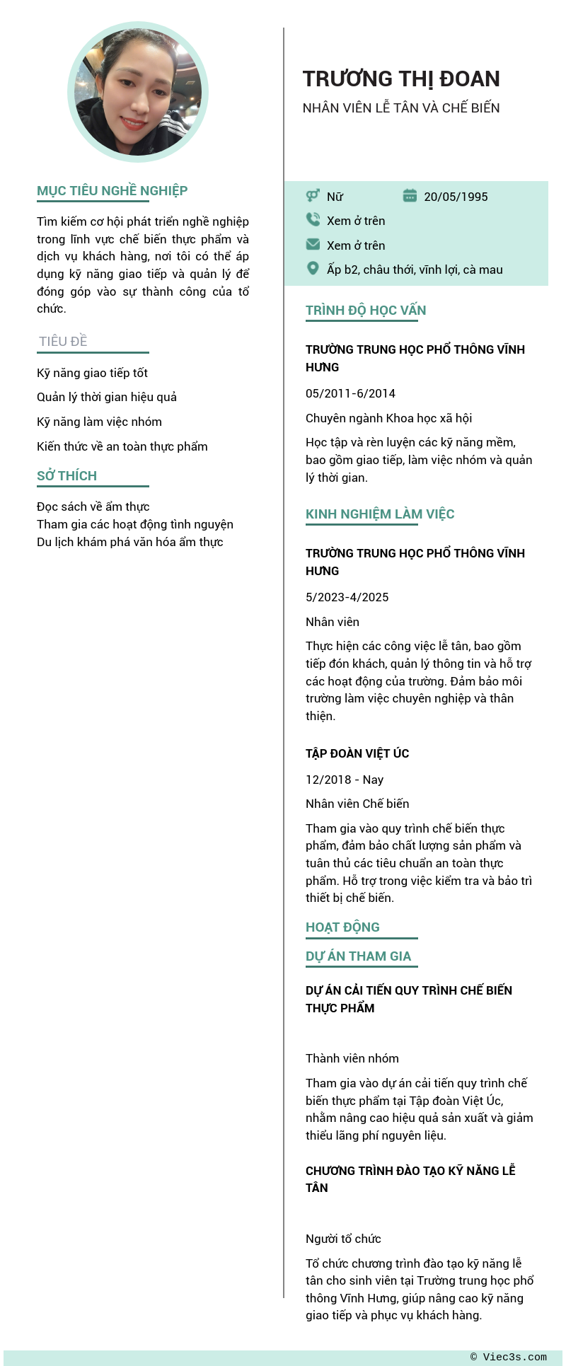 CV ứng viên