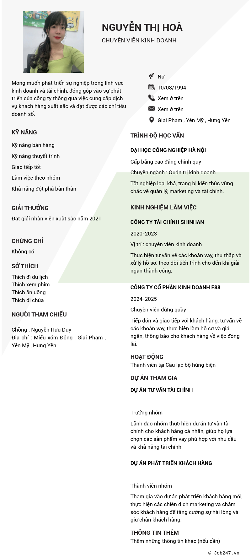 CV ứng viên