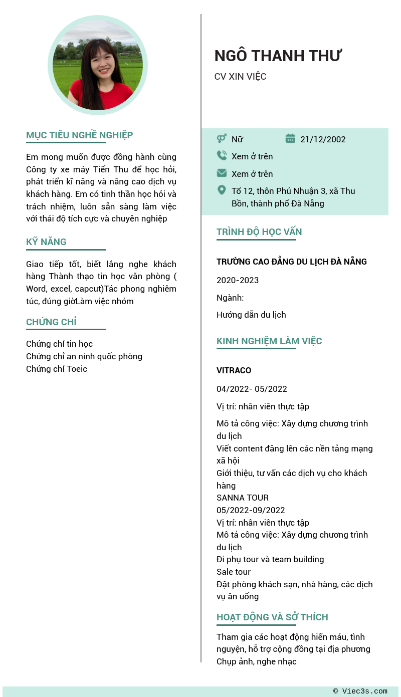 CV ứng viên