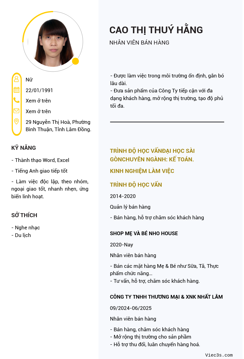 CV ứng viên
